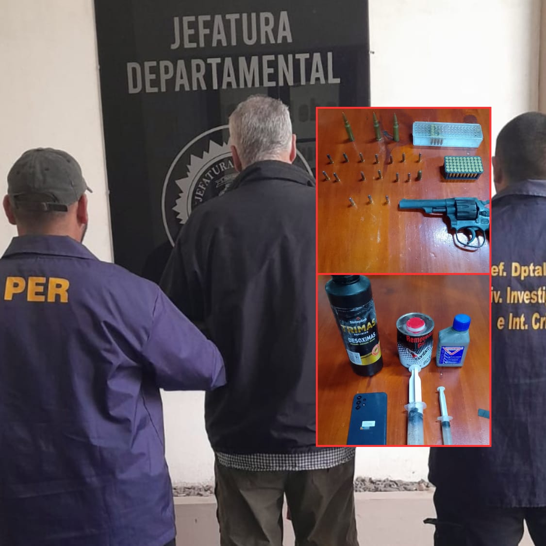 Lo allanaron por una causa de daños y hallaron un arma de fuego: quedó detenido